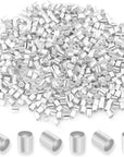 Crimp Beads for Jewelry Making - 500 Pcs Silver Plated Brass 2X2 Mm Crimping Beads, Cord End Caps Loose Stopper Beads, Tube Crimp End Beads for Earring Necklace Pendant DIY Jewelry Making