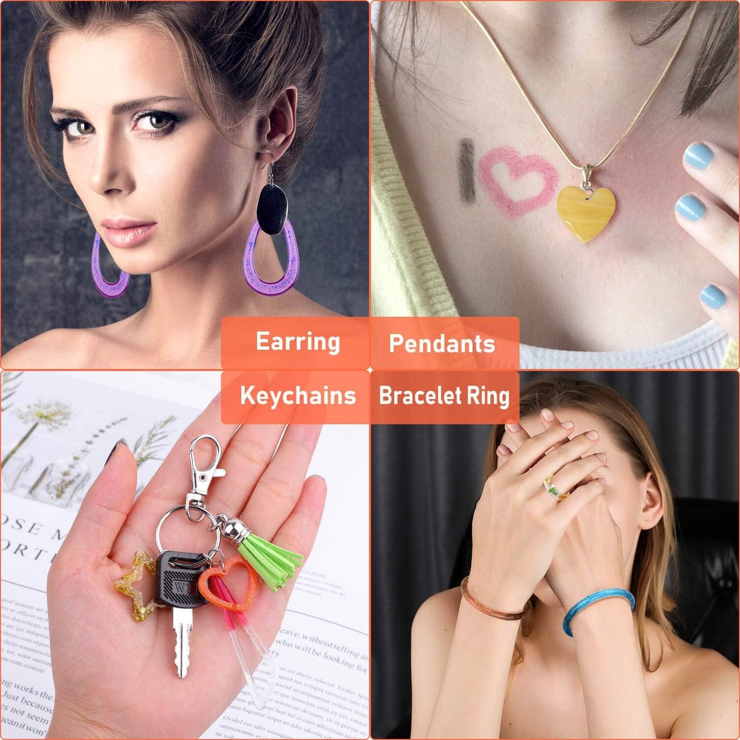 Resin Molds for Jewelry,  678Pcs Earring Making Kit with 28Pcs Epoxy Molds and 650Pcs Earring Hooks, Jump Rings for Pendants, Resin Crafts, DIY Earring
