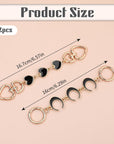 2Pcs Purse Strap Extenders Bag Extender Chain, Heart & Moon Black Purse Extender Chain Replacement Small Bag Extender Purse Accessories Bag Charms for Shoulder Bag Handbags Purse Making Supplies