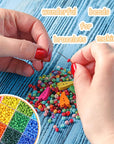 Glass Seed Beads for Bracelet Making Kit, 24 Colors 6/0 4Mm Small Pony Beads Multicolor Beading Beads with Container Box for Jewelry Making - Approx 6000Pcs