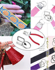 41 Sets Key Fob Hardware and Glass Running Pliers Tool, for Key Fob Hardware Install, Silver