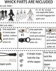 252 Pieces Zipper Repair Kit Replacement Zipper, Zipper Pulls, Installation Tools for Bags Tents Luggage Sleeping Bag Jacket Outdoor