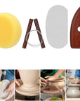 Clay Tools 21 PCS, Pottery Tool Kit Dotting Tools Polymer Clay Tools, Ceramics Tools with Wooden Handle Pottery Tool Bag