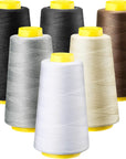6 Rolls 3000 Yard Each Serger Thread Cones Spool Thread for Sewing Sewing Machine Thread Polyester Thread for Serger Overlock Quilting Sewing Machine