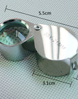 Loupes 10X Glass Jeweler Loupe Loop Eye Magnifier Magnifying Magnifier Metal Body Silver (10X21Mm)