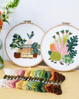 Get Started with Embroidery Basic Stitch Kit for Beginners with 28 Different Stitches and 2 Plant & Home Themes - Perfect for Craft Lovers!