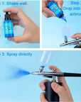 Airbrush Paint Set - 30 Colors Ready to Spray Airbrush Kit with 2 Cleaning Brush, Water Based Acrylic Air Brush Paint for Metal, Plastic Models, Artists - 0.7Fl Oz