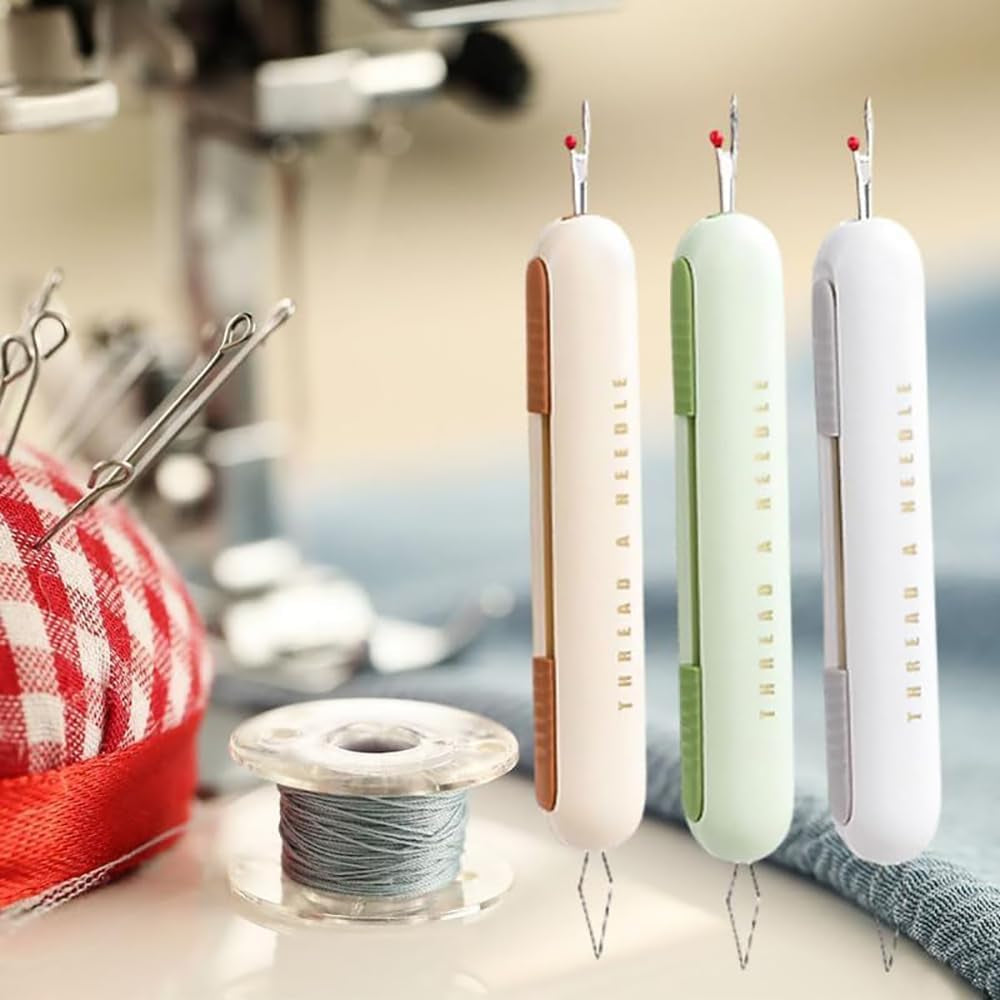 Seam Ripper, 2024 Upgrade 2 in 1 Needle Threader for Sewing, Threading and Thread Removal Tools, Sewing Seam Thread Remover for Needle Work Patterns and Sewing Clothes(3Pcs)