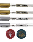 Wax Seal Pen Kit, 4 Pieces Metallic Pen for Decorating Sealing Stamp Wedding Invation Seals