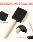 5 Pcs Foam Paint Brushes, 2 Inch Foam Brush, Wood Handle Foam Brushes for Staining, Sponge Paint Brush, Foam Brushes for Staining, Varnishes, and DIY Craft Projects