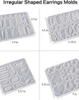 44PCS Resin Earring Molds, Silicone Molds for Epoxy Resin, Geometrical Flower Leave Heart Shaped Epoxy Silicone Casting Molds for Jewelry Pendant Keychain Charm, Resin Epoxy Kit