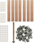 230 PCS Wooden Candle Wicks for Candle Making 0.5Mm Natural Candle Wood Wicks Wick Stickers Wick Clips Candle Cores Kit for DIY Candle Making Craft