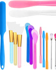 Silicone Stir Sticks Kit 16Pcs, Silicone Epoxy Brush, Silicone Stirring Tool, Mixing Spoon, Silicone Scraper DIY Crafts Tool for Resin Epoxy Liquid Paint