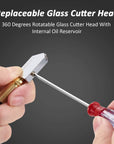 Glass Cutter Tool Mirror Cutting Tool with 2-6 Mm, 5-12 Mm, 12-20 Mm Glass Cutter Head and Screwdriver Oil Dropper Glove for Glass Tiles Mirror Cutting