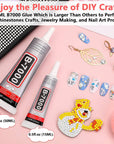 2Pcs B7000 Rhinestones Jewelry Glue Clear Adhesive Elastic Bracelet Glue with Precision Tip for Fabric Face Gem Crafts Jewelry Making Clothes Elastic String Metal Stone Wood Glass