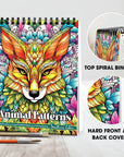 Animal Patterns Spiral Coloring Book Wirebound Hardcover Papers with Relaxing Animals Mandala Drawings Color Pages for Adults Women Seniors Mindfulness Relaxation Anxiety Relief