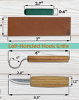 S01L Wood Spoon Carving Knives Set Spoon Making Tools Kit Whittling Knife Hook Knife Left-Handed Bowl Cup Kuksa for Beginners Woodworking Professional Left Handed Wood Carving Kit