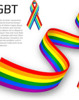 Ribbon Rainbow Pins Gay Pride Ribbon with Safety Pins Bulk, Satin LGBTQ Pins for Pride Parades, Gay Pride Satin Pins for Women Men Clothes Bag Decoration, 6.3 X 0.5 Inch (250 Pieces)