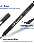 Art Pens, Black Drawing Pens 8 Size Ink Pens Set for Artist Writing, Sketching, Manga, Anime