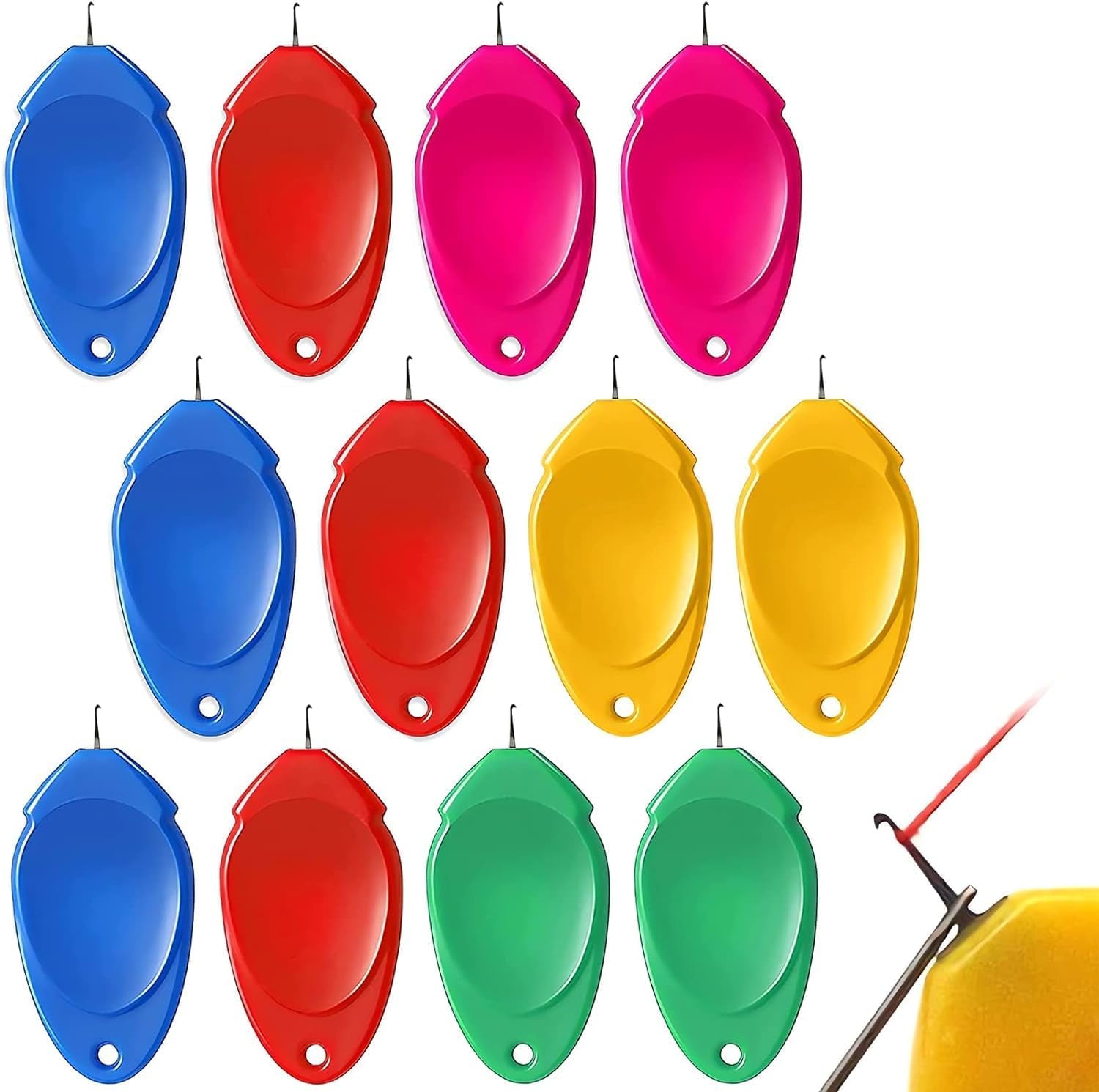 Needle Threader for Hand Sewing 12 Pcs Plastic Wire Hook Simple Threader for Needles Small Eye Needle Threader for Sewing Machine Needle Threader Tool for Sewing Crafting