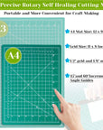 Rotary Cutter Set,  Self Healing Sewing Mats Rotary Cutter and Mat 45Mm Rotary Fabric Cutter Set with 2 Blades Rotary Cutting Mat for Crafts Fabric Quilting Hobby (9" X 12" (A4))