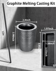 5 Pieces Crucible Metal Melting Kit, Including 2 Clay Graphite Crucible for Gold Melting Metal, 2 Graphite Stir Rod Stick, 1 Graphite Torch Smelting Casting Ingot Mold