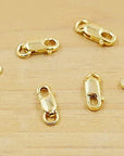 4Pcs/Set 14K Solid Yellow Gold Jewelry Lobster Clasp Bead Open Jump Ring (8Mmx3Mm)