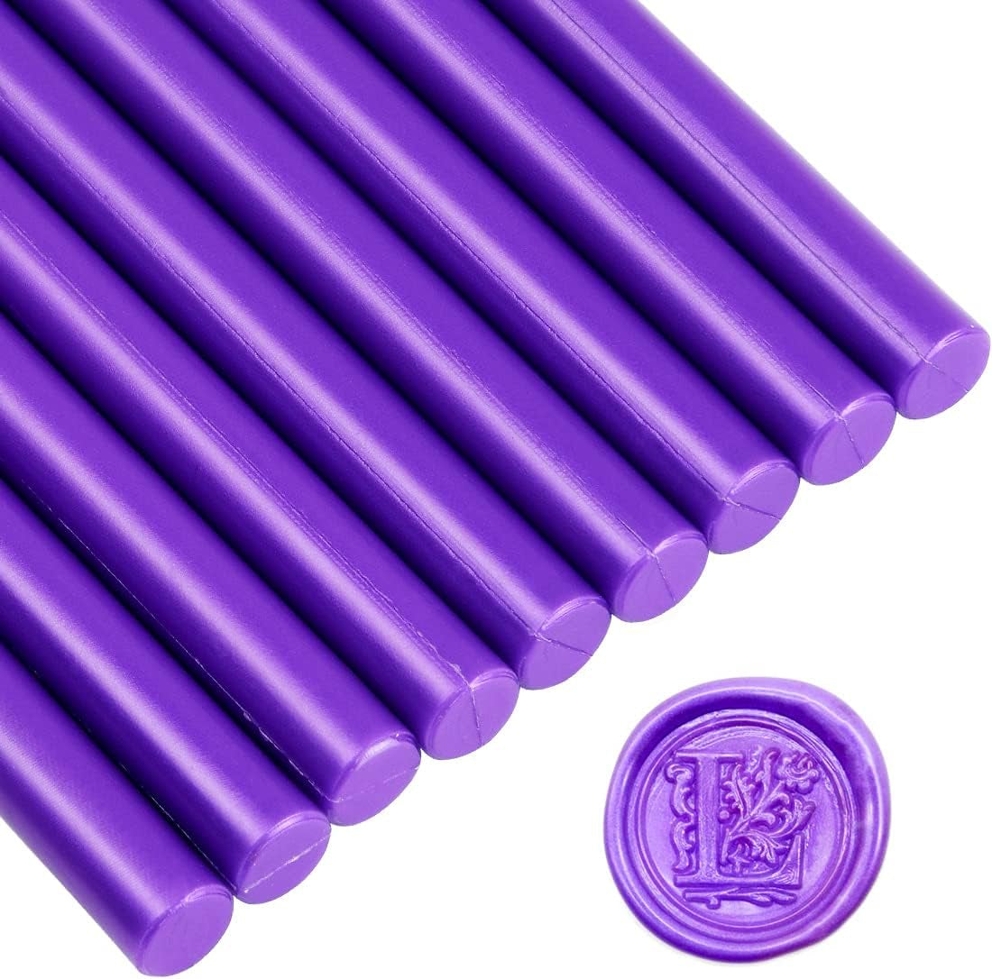 Sealing Wax Rod Sparkles Blood Red for Standard Size Glue Gun - Pack of 12