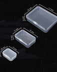 28 Pieces Mixed Sizes Rectangular Empty Mini Plastic Storage Containers with Lids for Small Items and Other Craft Projects (Clear)