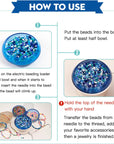 Electric Clay Bead Spinner Kit with 3Pcs Bead Trays 2Pcs Bead Spinner Needles, 1000Pcs Clay Beads and 1300Pcs Seed Beads 8M Elastic Cord for Bracelet Necklace Jewelry Making (Patented)