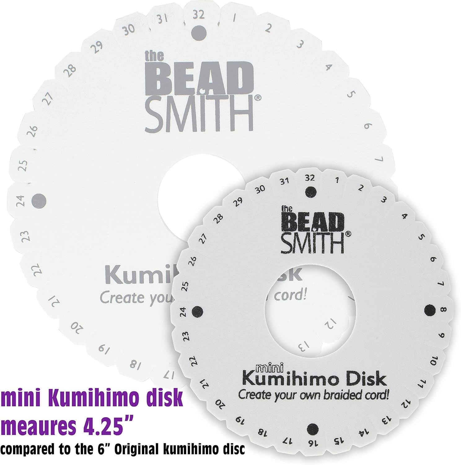 round Kumihimo Disk, 4.25 Inch Diameter, 3/8” Thick Dense Foam, Jewelry Tools for Braiding, 1 Disks