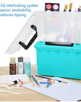 12533 Teal Craft Organizer, Art Supply Organizer and Storage, Lockable School Supplies Organization, Moisture Resistant, Made in USA