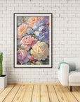 5D Flower Diamond Painting Kits for Adults, DIY Rose Diamond Art Kits, round Full Drill Gem Arts and Crafts Kits for Home Wall Decor Present(16X12Inch)