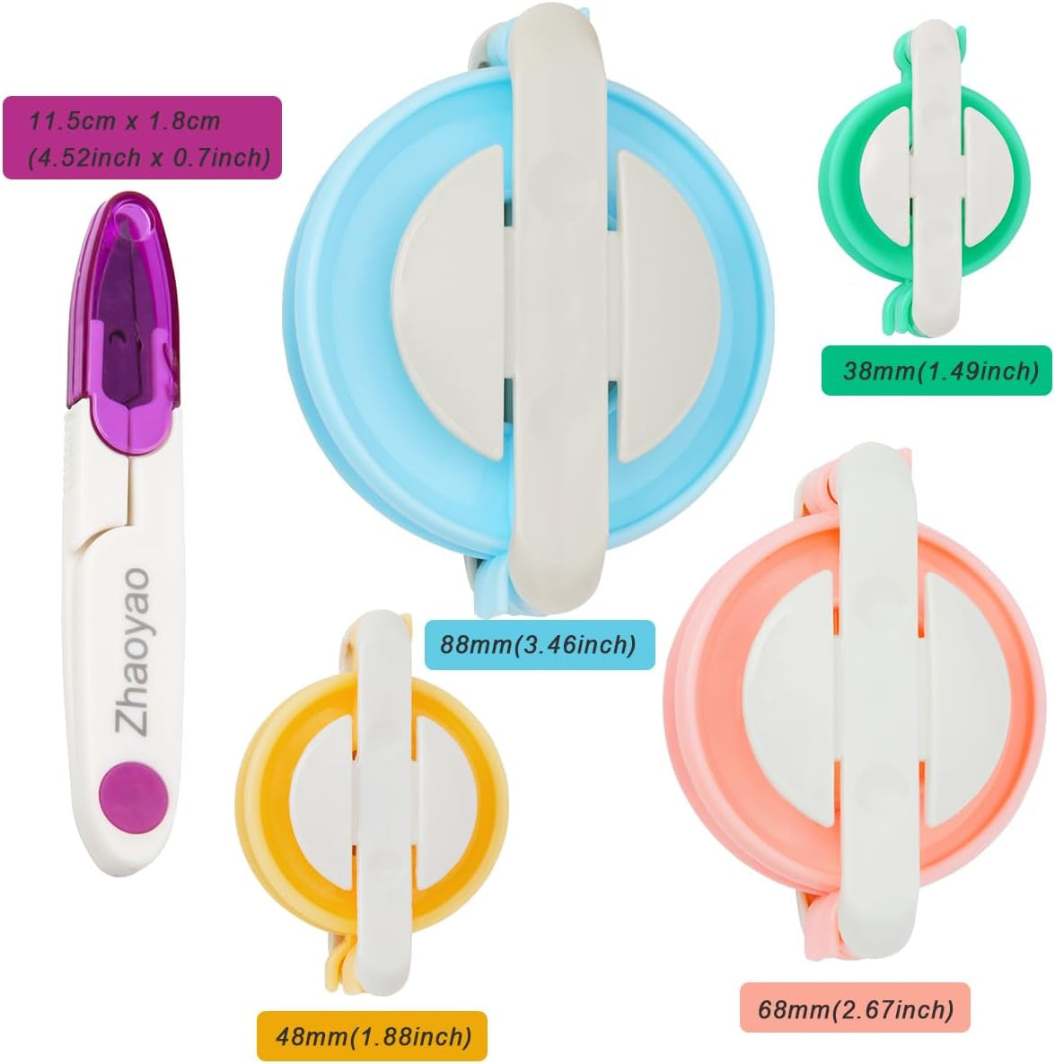 Pompom Makers 4 Size Pom Poms Maker Tool Set DIY Fluff Ball Weaver for DIY Wool Yarn Knitting Craft Project with Cutter Scissors