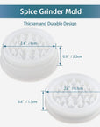 5 PCS Resin Molds Silicone Molds for Epoxy Resin with Large Rolling Tray Mold and Grinder Mold for Grind and Storage DIY Resin Casting