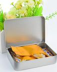 12Pcs Metal Rectangular Empty Hinged Tins Box Containers 4.5X3.3X0.9 In, Mini Portable Box Small Storage Kit Home Organizer Holders for First Aid Kit, Survival Kits, Storage, Herbs Pills Crafts