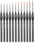 Detail Paint Brushes, Miniature Paint Brushes, 12PC Fine Detail Paint Brush Set, Mini Small Painting Brushes for Art, Crafts, Acrylic, Watercolor, Oil, Model, Face, Warhammer 40K