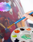 Paint Brushes & round Paint Palette Set, Paintbrushes, Synthetic Paint Brush, Brushes for Painting, Plastic Paint Tray Palettes, Paint Brushes for Acrylic Painting, Watercolor, Rock Painting