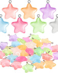 Glow in the Dark Star Charms Luminous Resin Star Pendants Charms Bulk Star Pendant Bead Pendants for Jewelry Making, 7 Colors