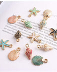 20Pcs Mixed Alloy Metal Shell Pendant Conch Starfish Charms for Jewelry Making Fit DIY Handmade Earring Necklace