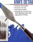 5-Piece Stainless Steel Palette Knife Set - Flexible Spatula Painting Knives for Color Mixing, Spreading, Applying Oil & Acrylic Paint on Canvases, Cake Icing, 3D Printer Removal Tool