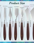 7 Pieces Painting Knife Set Spatula Palette Knife Stainless Steel Painting Mixing Scraper Oil Painting Accessories with Wood Handle for Art and Paint Color Mixing Acrylic Mixing Supplies