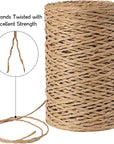 Paper String, 328 Feet 2Mm Craft Raffia Ribbon for Gift Wrapping, Natural Raffia Yarn for Crocheting, Crafting, Packing