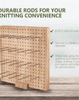 9.25 in Blocking Board for Crocheting with Pins, Wooden Crochet Square Blocking Board Mat with 20 Pcs Steel Pins 5 Needles (9.25 In)