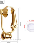 Clip-On Earring Converters, 12 Pieces Non Pierced Earring Clips with Post Earring Components and 12 Pieces Silicone Earring Pads for Earring Making, Silver and Gold