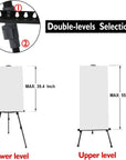 72 Inch Tall Folding Easel Stand for Display, Aluminum Metal Tripod Art Easel Adjustable Height from 22 to 72 - Instant Poster Easels for Painting Canvas - Floor Standing Easel, Black with Bag