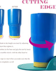 2-In-1 Cup Edging Tool, Cup Edger Cutting for Custom Tumblers, Tool for Drawing Level Line of Split Tumbler Cups (Teal)