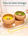 Electric Bead Spinner with 2 Bowls, Wooden Bead Spinner for Jewelry Making, Stepless Speed & Forward/Reverse Direction, Suitable for Seed Beads Clay Beads Pony Beads, Patent Design