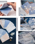 63PCS Moon Embellishment Scrapbook Paper Packs for Journaling Supplies, Material Papers Memos Stamps Cards for Journals Planners Aesthetic DIY Art Crafts Collage Album