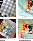 Water-Soluble Cross Stitch Aida Cloth Fabric 14 Count, Disappear in Water Cross Stitch Canvas Fabric Embroidery DIY Sewing Supplies 39 * 8.6 Inch